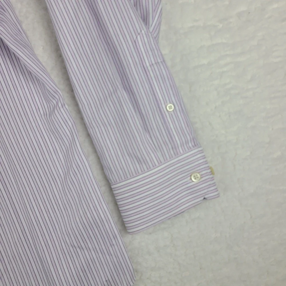 Banana Republic Dress Shirt Mens XL‎ Purple Blue Striped Non Iron Button Up
